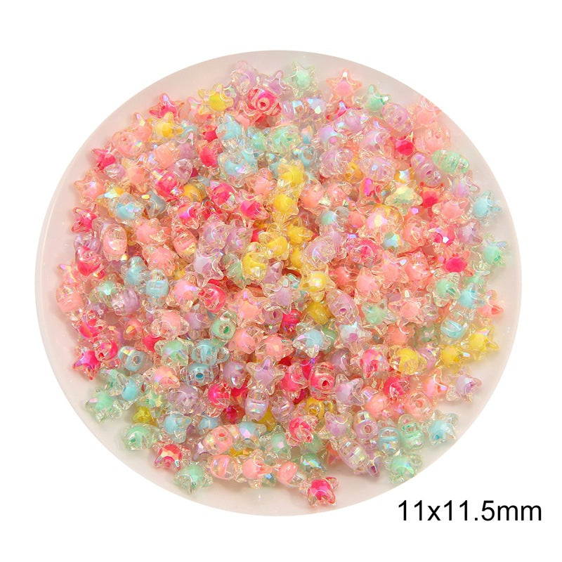 Acrylic Star Beads, Colorful Assorted Plastic Pastel Beads Star Shape Cute Loose Beads Bulk for Bracelets Jewelry Making DIY Crafts Necklace