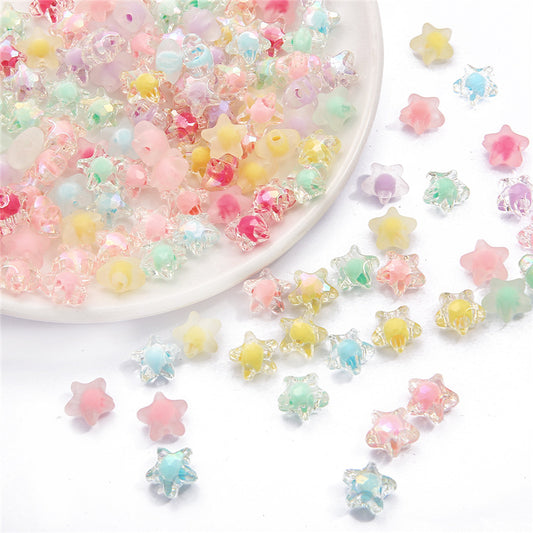 Acrylic Star Beads, Colorful Assorted Plastic Pastel Beads Star Shape Cute Loose Beads Bulk for Bracelets Jewelry Making DIY Crafts Necklace