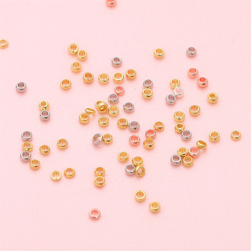 200pcs Crimp Beads Positioning Beads Mini Spacer Beads for Jewelry Bracelet Making Silver & Gold