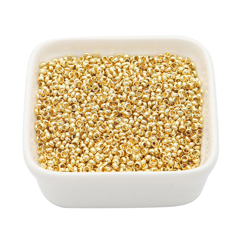 200pcs Crimp Beads Positioning Beads Mini Spacer Beads for Jewelry Bracelet Making Silver & Gold