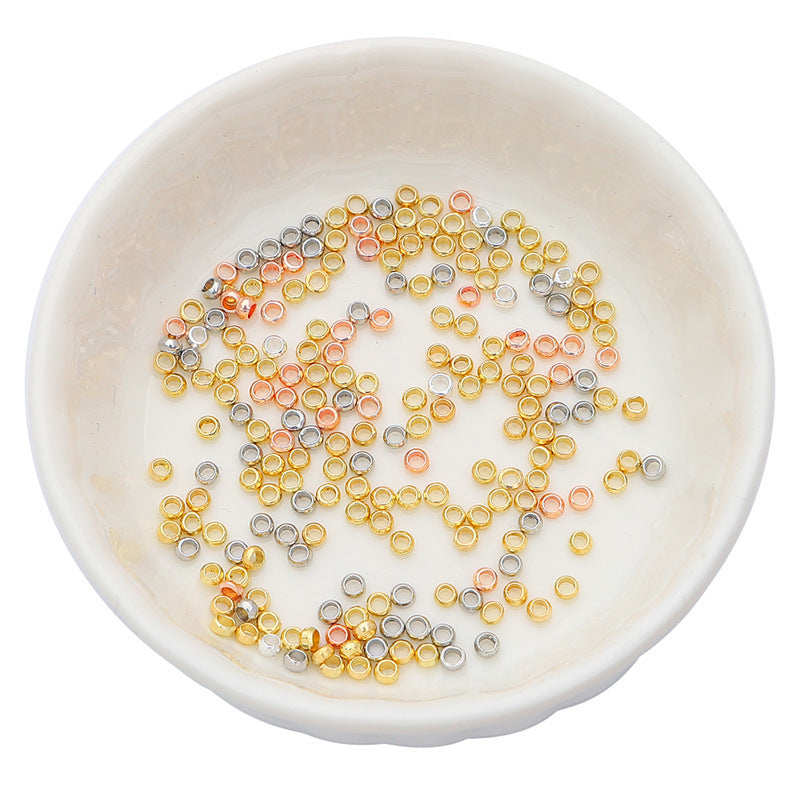 200pcs Crimp Beads Positioning Beads Mini Spacer Beads for Jewelry Bracelet Making Silver & Gold