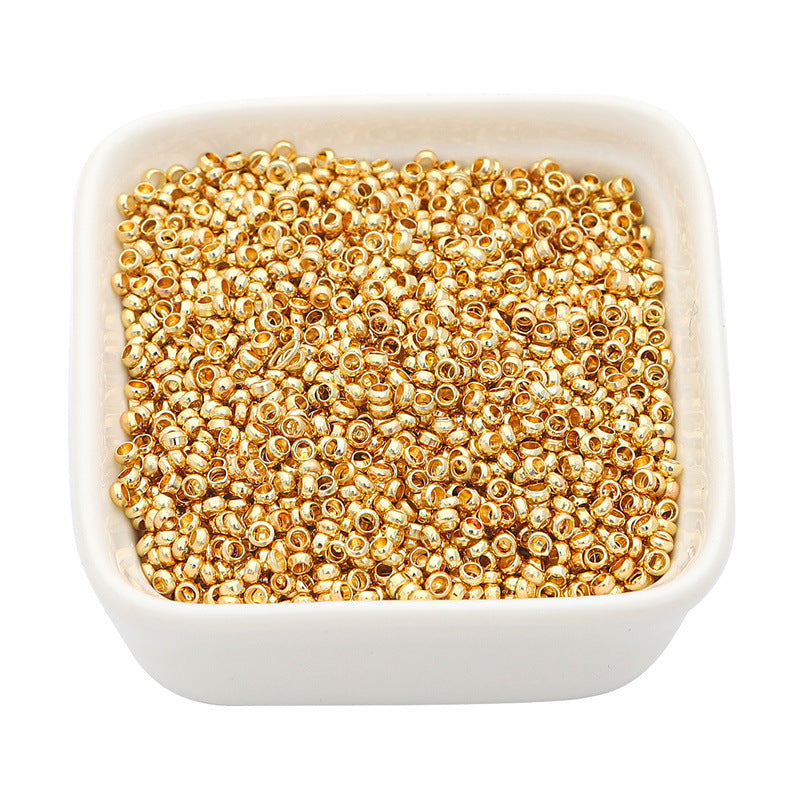 200pcs Crimp Beads Positioning Beads Mini Spacer Beads for Jewelry Bracelet Making Silver & Gold