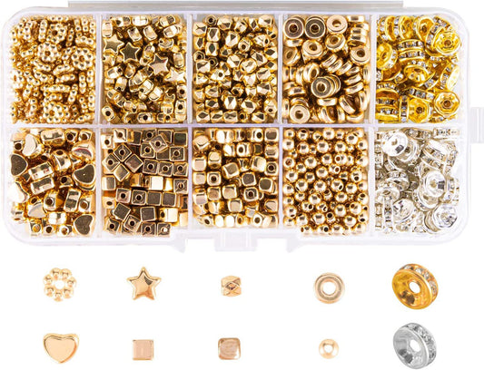 CCB Beads 1240 Pcs 1 Boxes Bracelet Making Kit - 10 Colors Beads for Bracelet Making - Jewelry Making kit with Gift Pack for Adults