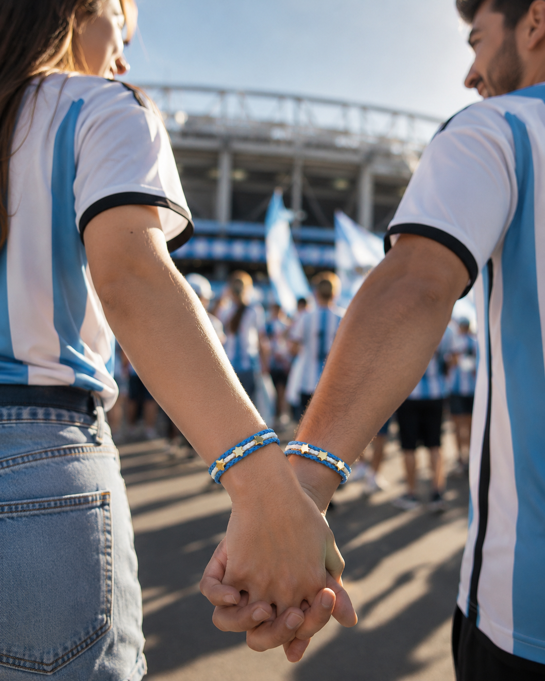 Handmade Argentina Flag Bracelet | Football Fan Woven Wristband