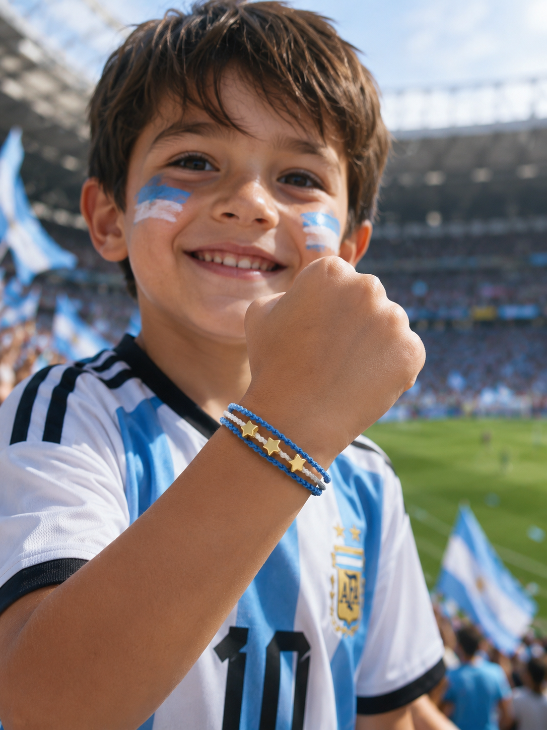 Handmade Argentina Flag Bracelet | Football Fan Woven Wristband