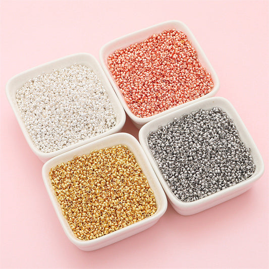200pcs Crimp Beads Positioning Beads Mini Spacer Beads for Jewelry Bracelet Making Silver & Gold