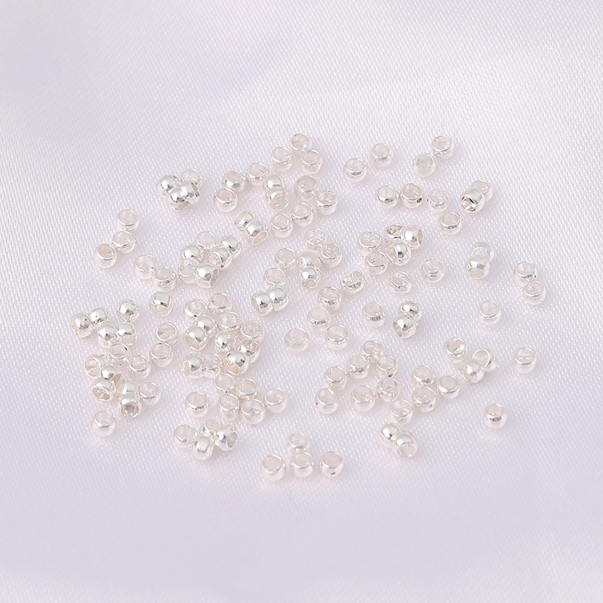 50Pcs 100 Pcs Crimp Beads Positioning Beads Mini Spacer Beads for Jewelry Bracelet Making Silver & Gold