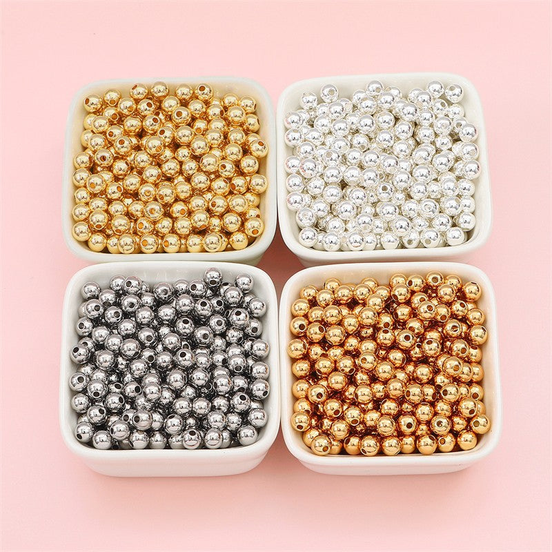 50Pcs 100 Pcs Crimp Beads Positioning Beads Mini Spacer Beads for Jewelry Bracelet Making Silver & Gold