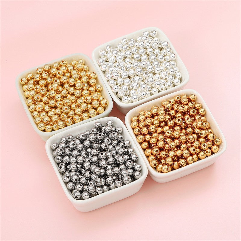 50Pcs 100 Pcs Crimp Beads Positioning Beads Mini Spacer Beads for Jewelry Bracelet Making Silver & Gold