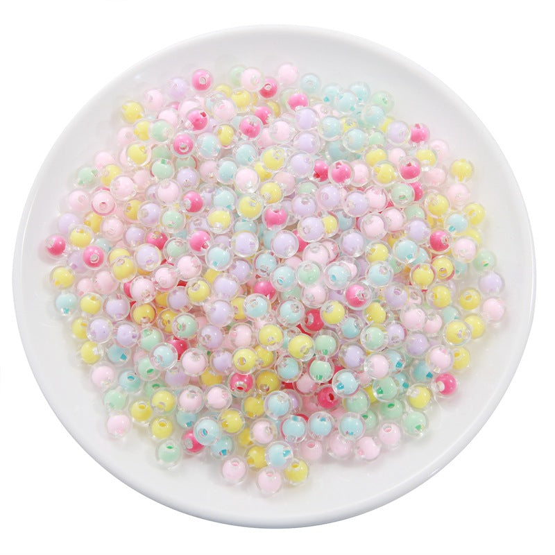 8mm Acrylic Round Beads, Colorful Assorted Plastic Pastel Beads Circle Shape Cute Loose Beads Bulk for Bracelets Jewelry Making DIY Crafts Necklace