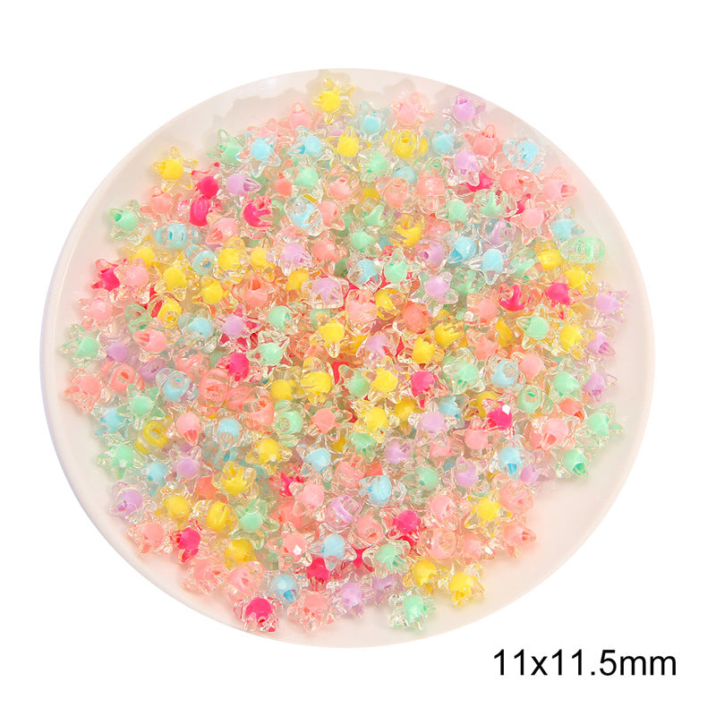 Acrylic Star Beads, Colorful Assorted Plastic Pastel Beads Star