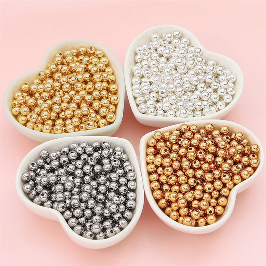 50Pcs 100 Pcs Crimp Beads Positioning Beads Mini Spacer Beads for Jewelry Bracelet Making Silver & Gold