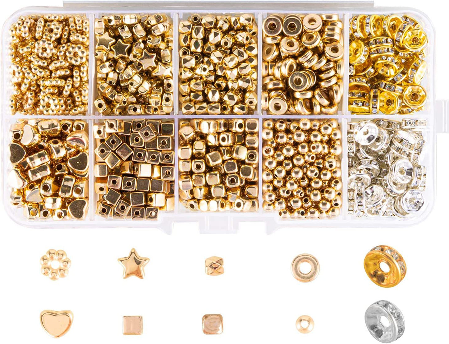 CCB Beads 1240 Pcs 1 Boxes Bracelet Making Kit - 10 Colors Beads for Bracelet Making - Jewelry Making kit with Gift Pack for Adults